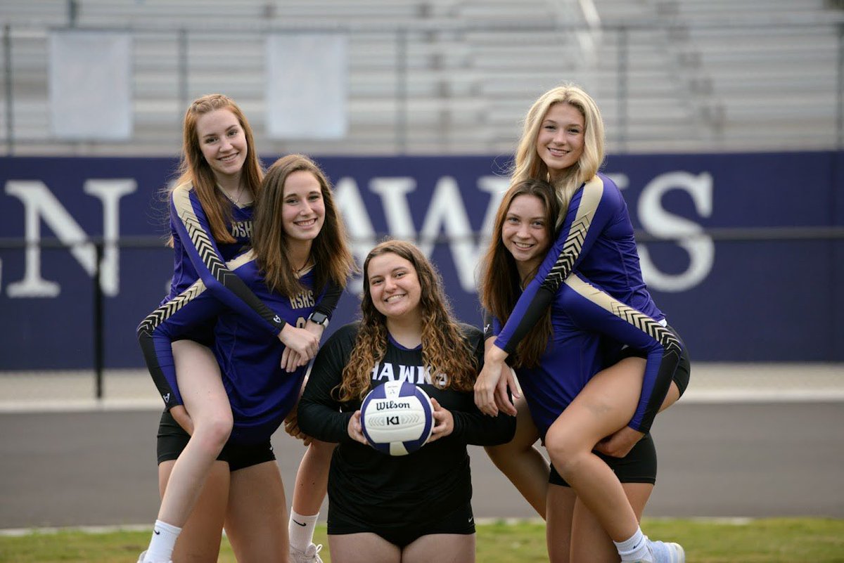 HSHSvball's tweet photo. It’s game day and Senior Night! Make sure you come support Lindsay, Sammy, Katie, Brooke and Kylie tonight vs. Panther Creek! Game time is 6:00! https://t.co/Ss3rWQAEwy
