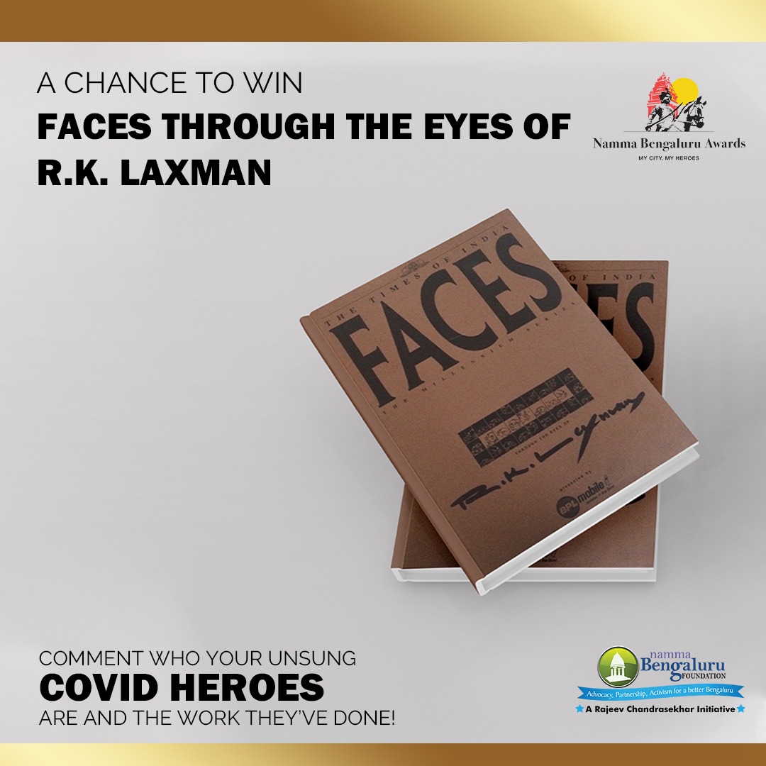 Namma_Bengaluru's tweet photo. GIVEAWAY!
Tag your unsung COVID heroes in the comments section below and get a chance to win RK Laxman’s Faces!
#nammabengaluruawards #nammacovidwarrior #arogyayodharu #mycitymyhero https://t.co/P1Ss4ah1dU
