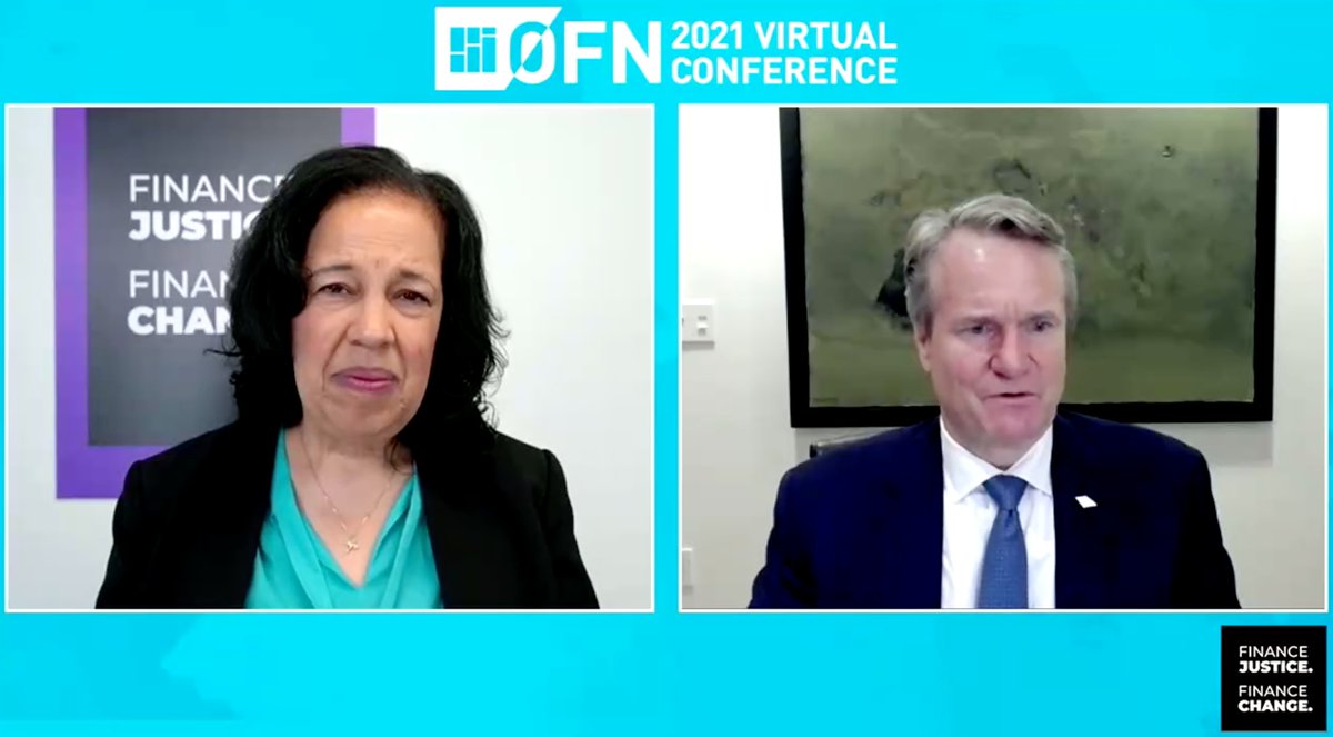 Brian Moynihan @bankofamerica acknowledging the lift that was required from the lending industry to execute on programs like #PPP. Awareness, knowledge, and pace had to pick up! #CDFIs are part of a $1.25B strategy over the next 5 years along with #MDIs and equity funds. #OFNconf