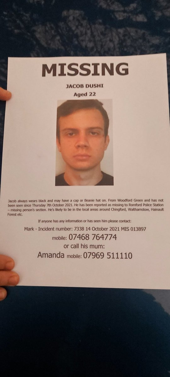 Jules4872's tweet photo. Please look out for this local young man his Mum is distraught @woodfordtownfc @TheMotormen @IlfordFC1881 @IlfordRecorder @RedbridgeLive https://t.co/sQSmbU3pI3