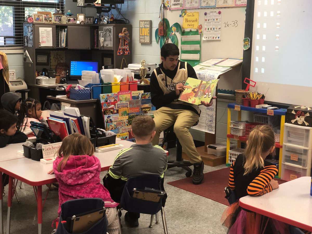 Thanks to AHS basketball players for reading to our students today!