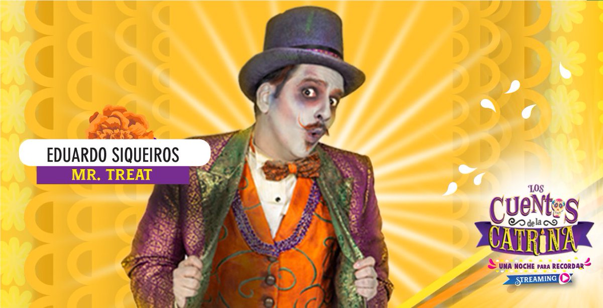 Eduardo Siqueiros es "Mr. Treat", el “Embajador de las Tradiciones de Halloween”, responsable de contar historias de terror para asustar a los niños de todo el mundo. Pero es tan miedoso, que se asusta con sus cuentos antes de contarlos. ¡No te lo pierdas el 30 de octubre!