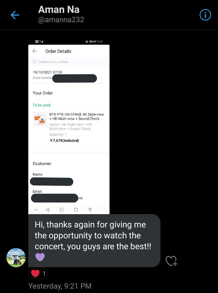 VoteWithARMY's tweet photo. Our Grand Prize winner @amanna232 has received their ticket for "Permission To Dance on Stage" 🎉

Once again, thanks to every ARMY who voted on Fan N Star, we hope to do even better next year 💪 https://t.co/XIIN9XcjDb