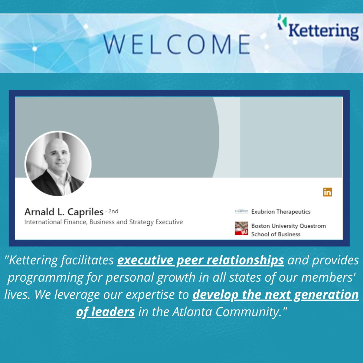 KetteringExecs's tweet photo. Welcome to Kettering, Arnald Capriles! https://t.co/ne7rkbZJLw