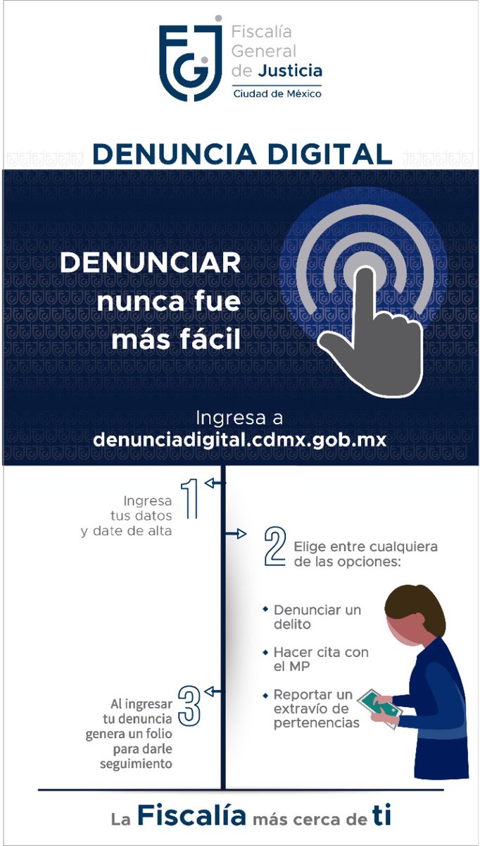 FiscaliaCDMX's tweet photo. Durante la contingencia te protegemos más que nunca. La #FGJCDMX pone a tu disposición, la Agencia de Denuncia Digital, una plataforma ágil, rápida e intuitiva, a través de: https://t.co/TbBhGdNUlD https://t.co/gWyiVxopRq