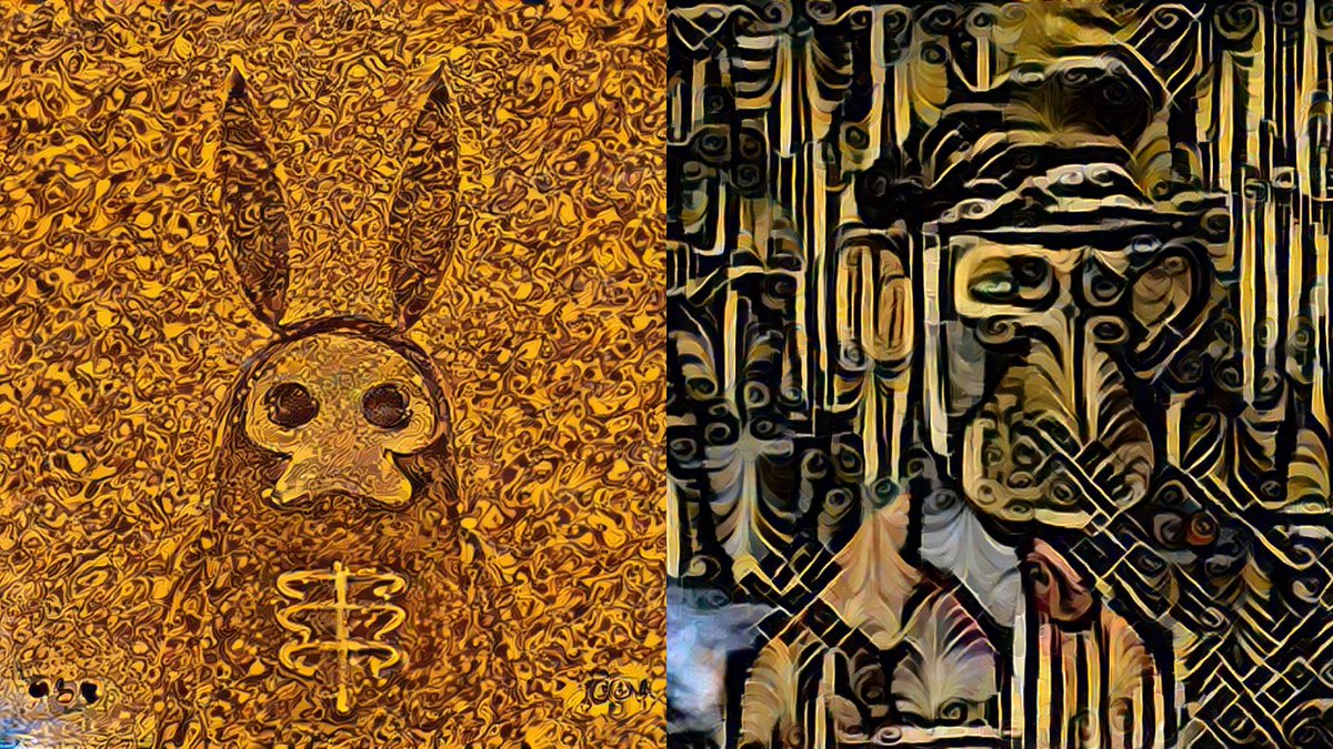 GenAlchemyLab's tweet photo. Dripping with bold,
A story is told,
Two new creations,
As good as gold.
More striking creations from the exclusive BETA LAB EXPERIMENT! π§ββοΈ
#BetaLabExperiment #GenerativeAlchemyLab #Gold #ArtDeco #NeuralNetworks https://t.co/BNYqRsBd0f