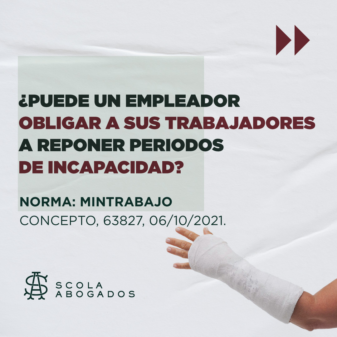 ScolaAbogados's tweet photo. 📌 #Actualidad
Compartimos con ustedes: ¿Puede un empleador obligar a sus trabajadores a reponer periodos de incapacidad? Mintrabajo Concepto 63827 🔍
Más Info aquí ➡️ https://t.co/A3oenjQjAk
#ScolaAbogados #mintrabajo #reponer #periodos #incapacidad #empleador #empleado https://t.co/ZSeYfQ6zit