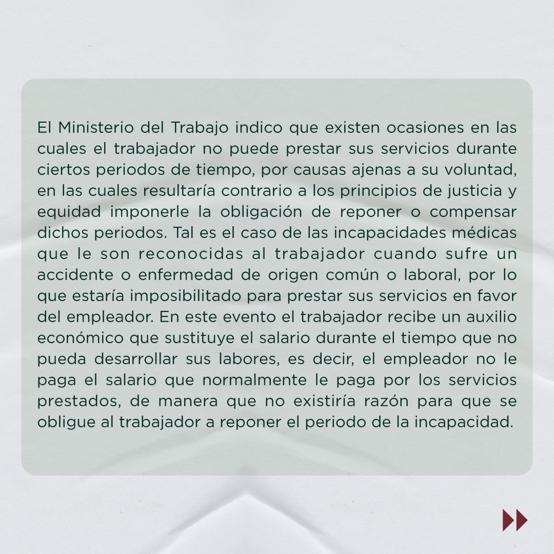 ScolaAbogados's tweet photo. 📌 #Actualidad
Compartimos con ustedes: ¿Puede un empleador obligar a sus trabajadores a reponer periodos de incapacidad? Mintrabajo Concepto 63827 🔍
Más Info aquí ➡️ https://t.co/A3oenjQjAk
#ScolaAbogados #mintrabajo #reponer #periodos #incapacidad #empleador #empleado https://t.co/ZSeYfQ6zit