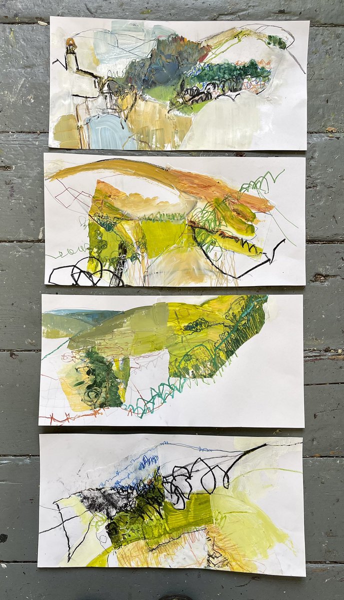 LizAckerleyArt's tweet photo. Enjoying getting back into my panoramic landscape ready for a new group of paintings for my joint exhibition @GalleryOldham : Landscape Inside Out with @hughwinterbott1 March 05 2022. Keen to start sharing progress with you all #northwestartists #locallandscapes @BBCNWT https://t.co/oxqBtO1u2s
