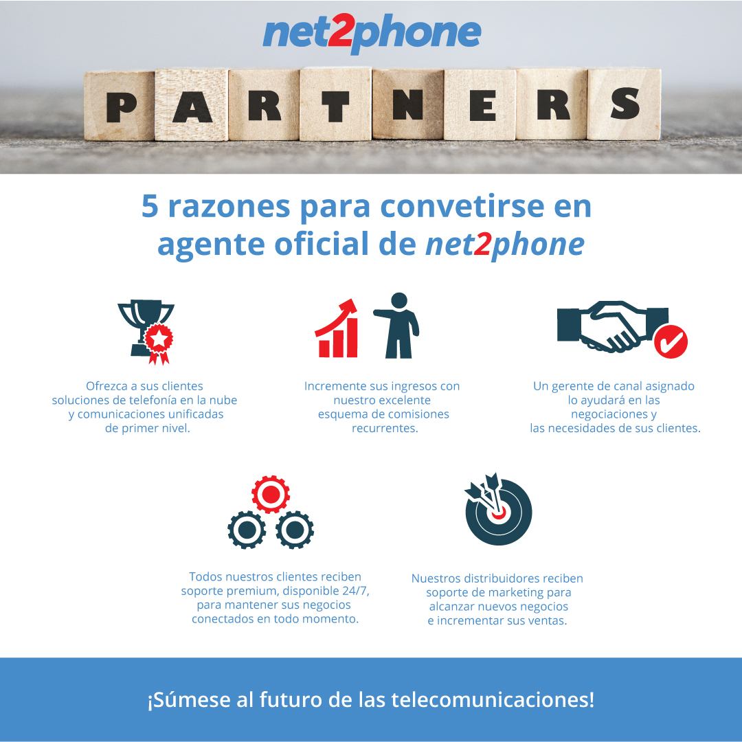 Súmese a la red de agentes oficiales de net2phone en Colombia.

Conozca más: net2phone.co/agentes