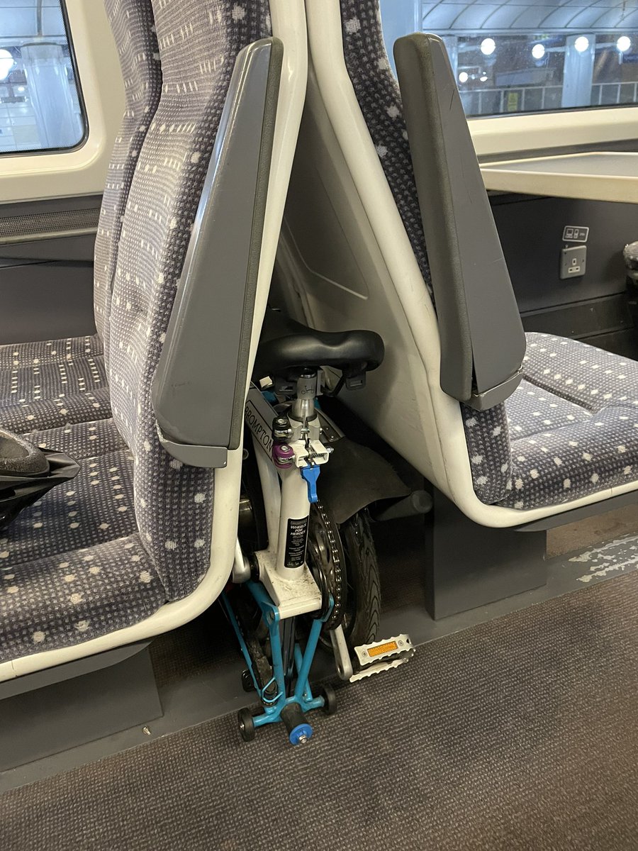 Charlotte Francis (@charfra) on Twitter photo Trains getting busier, and only just realised I can sneak my <a href="/BromptonBicycle/">Brompton Bicycle</a> <a href="/BromptonHire/">Brompton Bike Hire</a> in between this gap by the seats when the luggage racks are full 👍
Over a year of using this now, thanks to @JKBartsHeart for sorting me out. Probably should buy one soon!
#mybrompton Trains getting busier, and only just realised I can sneak my <a href="/BromptonBicycle/">Brompton Bicycle</a> <a href="/BromptonHire/">Brompton Bike Hire</a> in between this gap by the seats when the luggage racks are full 👍
Over a year of using this now, thanks to @JKBartsHeart for sorting me out. Probably should buy one soon!
#mybrompton