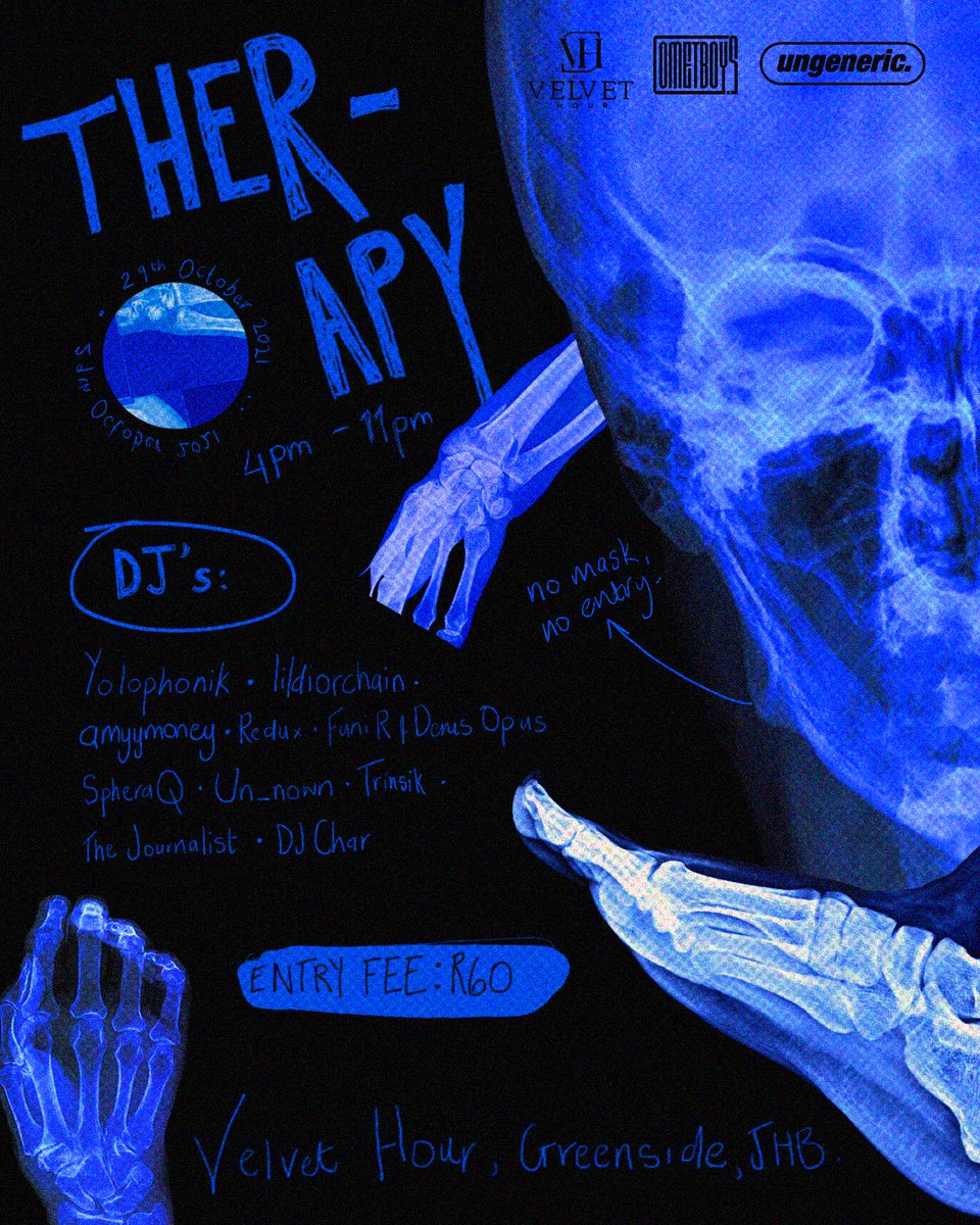 cmtbys's tweet photo. • THERAPY 🎃|| EARLY BIRD SPECIAL @ R40 •
On the 29th of October, we'll be having another themed party all the way in Greenside this time at @velvet_hour_sa. Since it's just a party, we're only having a hot DJ Line Up. (On the next thread) https://t.co/8Gwj7bFHOY