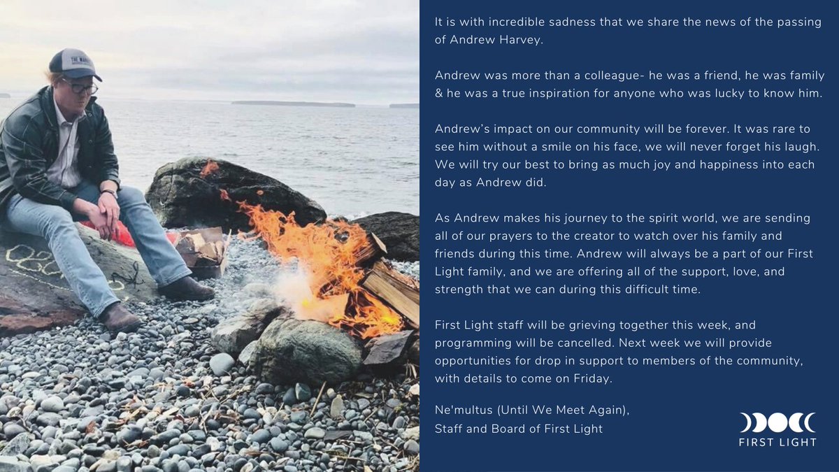 FirstLight_NL's tweet photo. It is with incredible sadness that we share the news of the passing of Andrew Harvey.

Ne'multus Andrew. https://t.co/4iHsKuU5rt