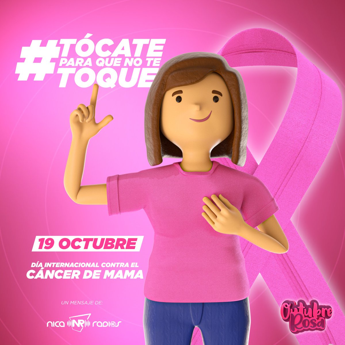LaMarka909Fm's tweet photo. En el marco del día internacional contra el cáncer de mama, es importante recordarles a nuestras #markafans que el auto exámen y los chequeos de rutina pueden salvar vidas. #TócateParaQueNoTeToque 💟🤚 https://t.co/6fpcJhEyEl