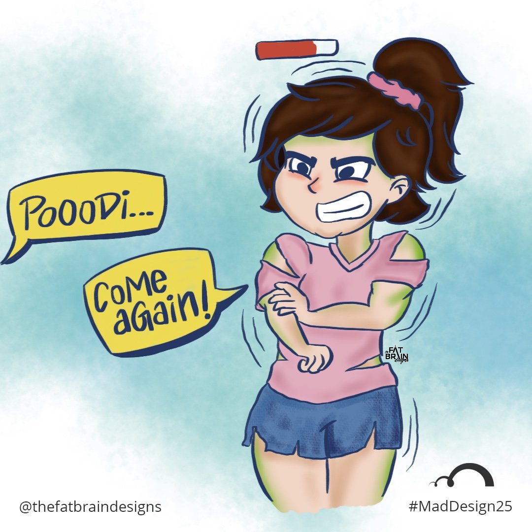 swathisujir's tweet photo. Day 8 Prompt: Beast
What did you just say...
#angrymode #podi #angrygirl #hulk #comeagain #dailysketch #drawing #cartoon #procreate #MadDesign25 #Madrasters #2021MadDesign25 #thefatbraindesigns #chennai https://t.co/dIUFkb2EhE