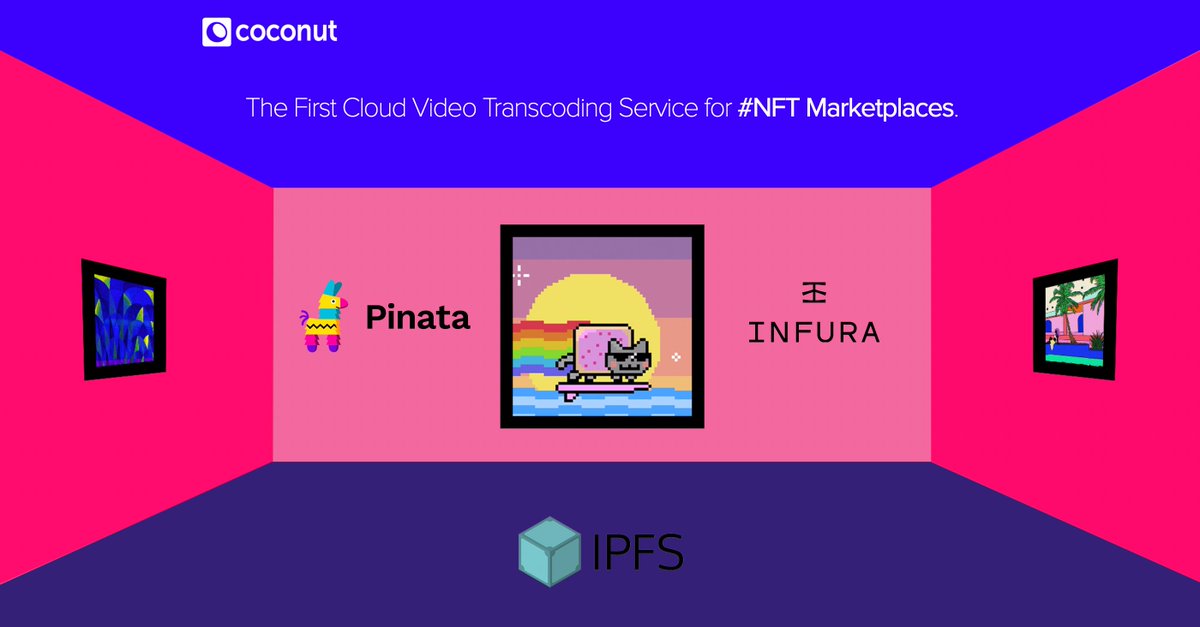 OpenCoconut's tweet photo. So happy to work with more and more #NFT marketplaces 🙂 They need to offer high-quality Video Art to their community while slashing costs. We help them 🚀
#IPFS #Pinata #Infura #video #transcoding #dApps - https://t.co/6ZGecc4nAO https://t.co/5X8ZJKDfJV