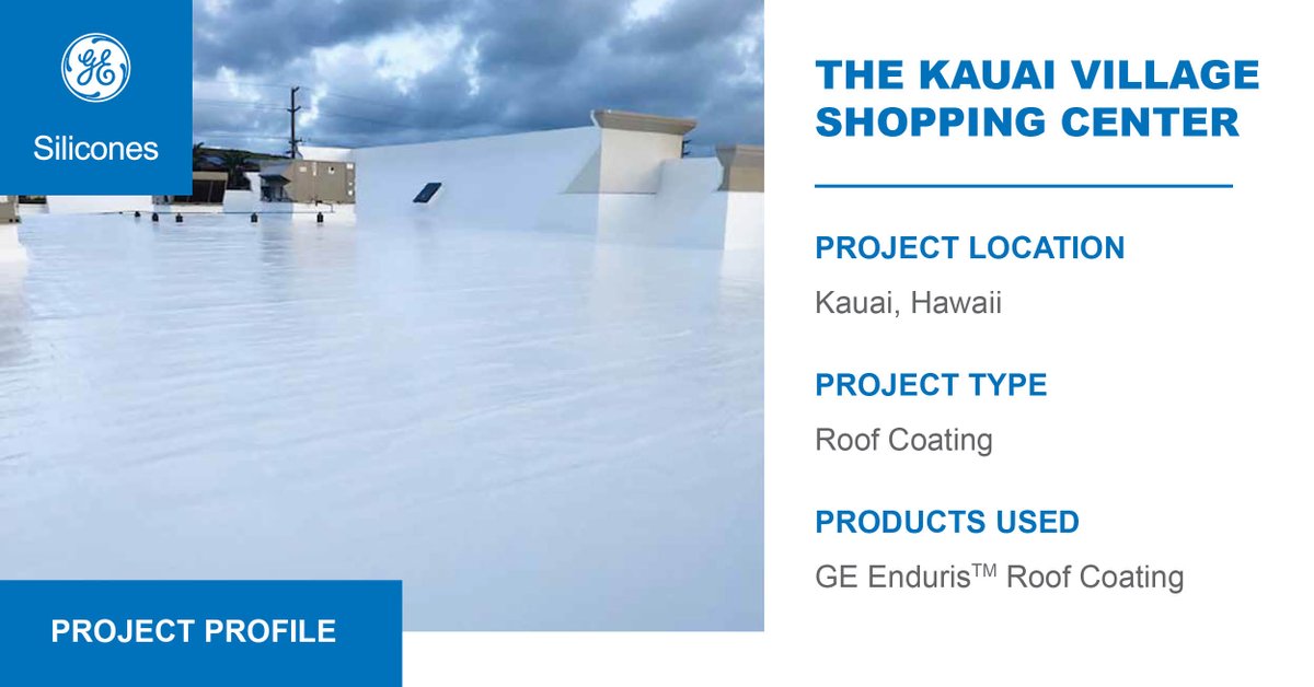 GESilicones's tweet photo. #ProjectProfile #Project #RoofCoating #Roofing #Hawaii #GESilicones #Silicone #CaseStudy #GEEnduris

Read more about this project: https://t.co/rPjx7fm7QN https://t.co/az59sOjN1f