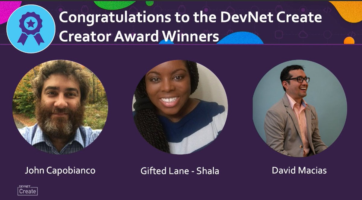 prodoom's tweet image. Way to go #DevNetCreate Creators! @John_Capobianco
@GiftedLane @dmacias !! @DevNetCreate @CiscoDevNet 🥳