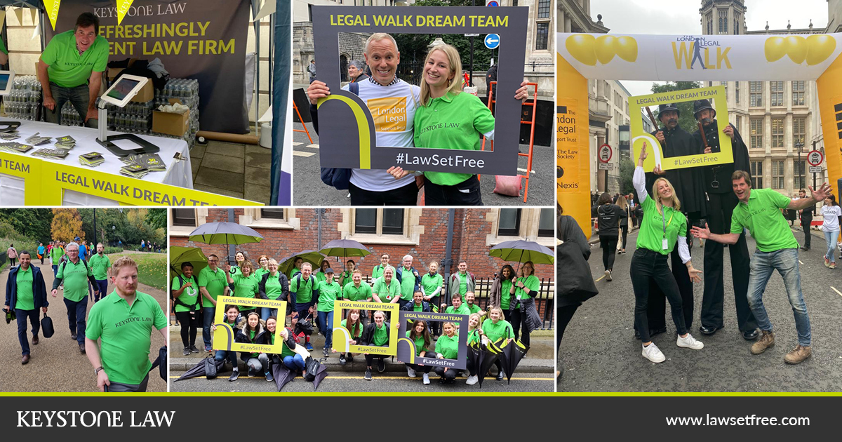 Keystone_Law's tweet photo. Well done to the Keystone team on taking part in the @londonlegal #LegalWalk yesterday, supporting #accesstojustice. If you missed out on speaking to our team about the firm, you can visit https://t.co/Y0rjv4j8WE or send us a message for more information. #LawSetFree https://t.co/NLINpjlMd2
