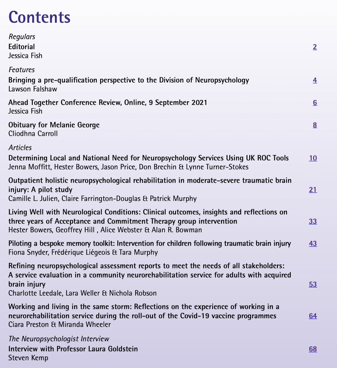 New issue of The Neuropsychologist out now! shop.bps.org.uk/the-neuropsych…

Features articles on ACT, outpatient rehab, paediatric memory rehab, report writing, ACT and more <a href="/CamilleJulien11/">Camille Julien</a> <a href="/CarrollCliodhna/">Dr Cliodhna Carroll</a> <a href="/FalshawLawson/">Dr Lawson Falshaw</a> <a href="/fionasnyder1/">Fiona Snyder</a> <a href="/NpsyN1/">Jason Price</a> <a href="/drgeoffhill/">Dr Geoff Hill</a> <a href="/DrNichRobson/">Nich Robson 💙💛</a> <a href="/CPreston14/">Dr Ciara Preston</a>