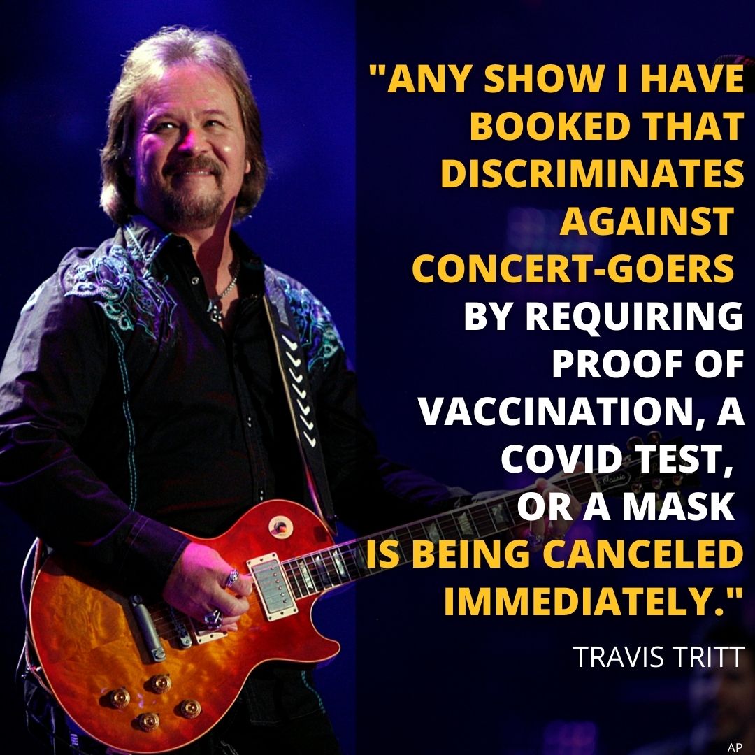 Country star Travis Tritt cancels some shows due to COVID-19 policies. nbc29.com/2021/10/19/cou…