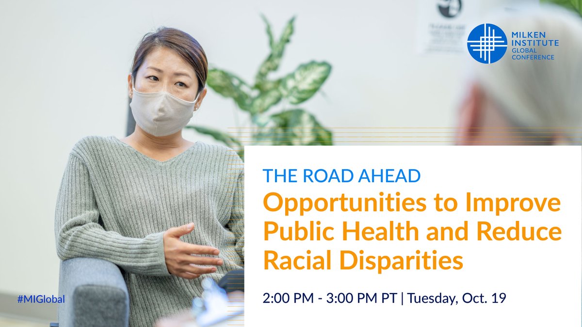 APIAHF's tweet photo. Join us today from 2-3 PM PT at the  @MilkenInstitute's #MIGlobalConference where our president &amp; CEO @julietkchoi will speak on public health and racial disparities!

https://t.co/0YFatmq7dV https://t.co/NOJICSJXAp