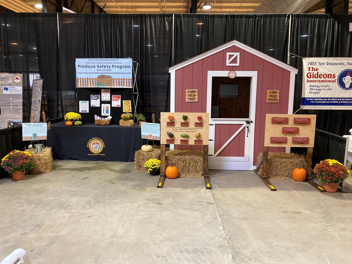 The Produce Safety program within the Food and Drug Protection Division of the NCDA&amp;CS has a booth in the Jim Graham Building at the <a href="/NCStateFair/">N.C. State Fair</a>. Stop by the booth to learn all about on-farm food safety practices that growers in the state are required to abide by. #NCAgriculture