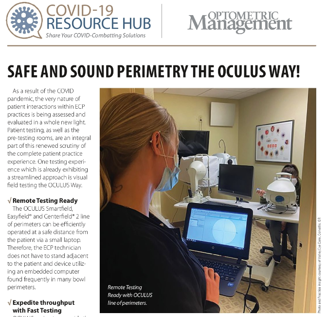 OCULUS_Inc's tweet photo. Remote testing ready!
The OCULUS Smartfield®, Easyfield® C, and Centerfield® 2 can be efficiently operated at a safe distance from the patient via a small laptop.

Read more:  https://t.co/QA9EkMAxeI

@valleyeyecare

#OCULUS #OCULUSofficial #perimetry #optometry #visualfields https://t.co/aLpIJiHPn1