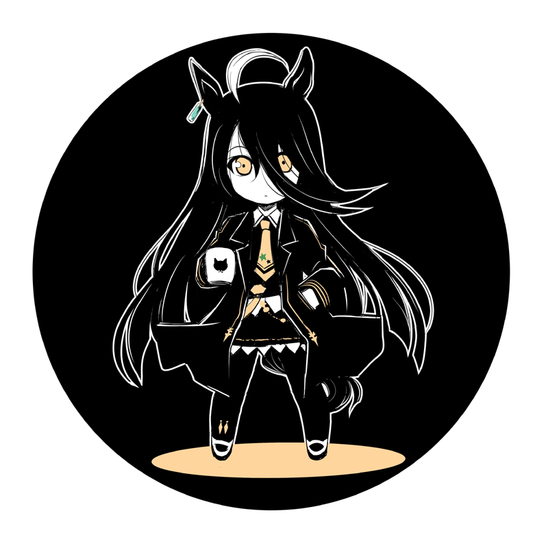 マンハッタンカフェ(ウマ娘) 「育成キャラ実装記念にカフェ再掲しておきますね
#ウマ娘 」|とんぷう🐴のイラスト