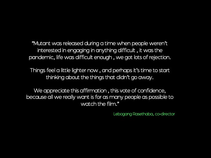 Our film “Mutant” won best documentary at <a href="/JoziFilmFest/">JoziFilmFestival</a> 🎞🙏🏾