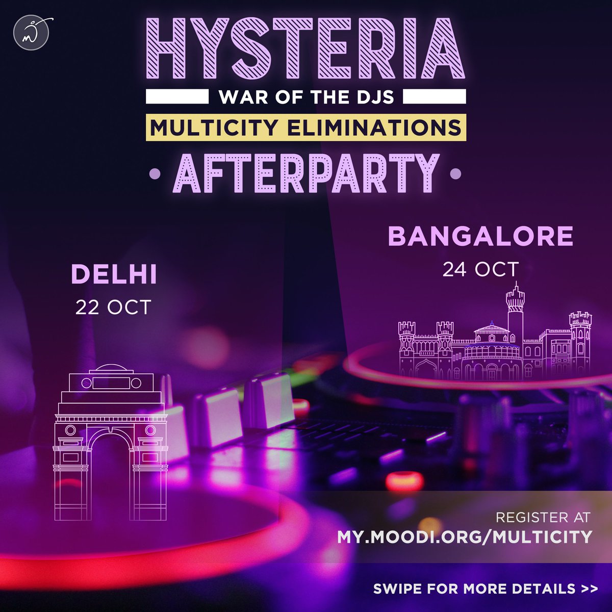 iitb_moodi's tweet photo. Mood Indigo is thrilled to present Hysteria, the eagerly anticipated War of the DJ's!
Prepare to feel electrified as we look forward to your presence on these spectacular evenings! ❤️
Register on https://t.co/AofrN0jXVm
#moodindigo #mi2021 #hysteria #djwar #afterparty #iitbombay https://t.co/UFuOw2ezw6