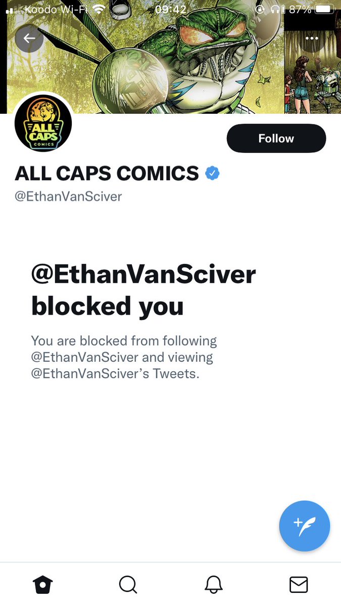ComicShopLs's tweet photo. Can dish it out but can’t take it. #comicshate #fyrefrog #allfapscomix #comicshate I thought blocking was a sign of weakness there grifter… https://t.co/KUAWgIdlgq