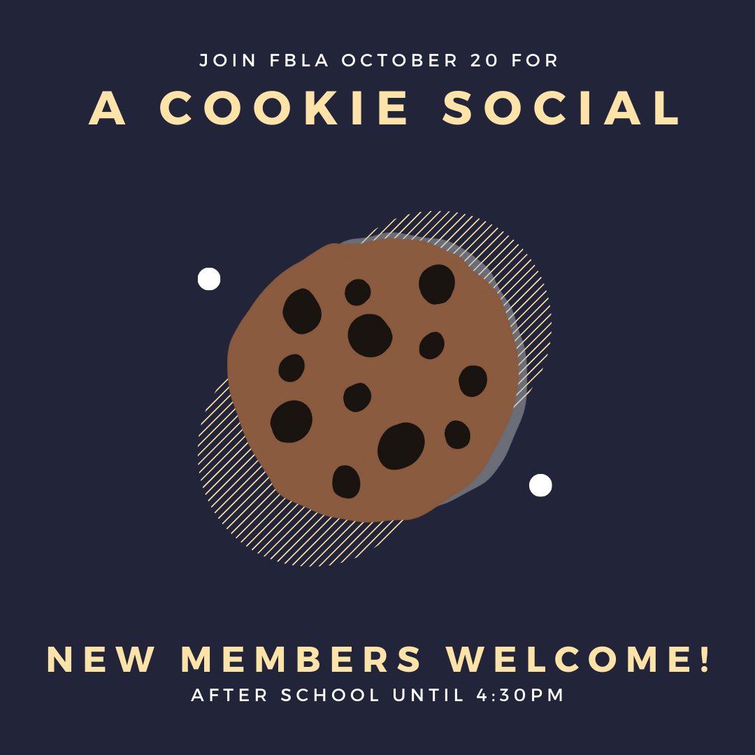 Join us tomorrow for a cookie social! New members welcome!