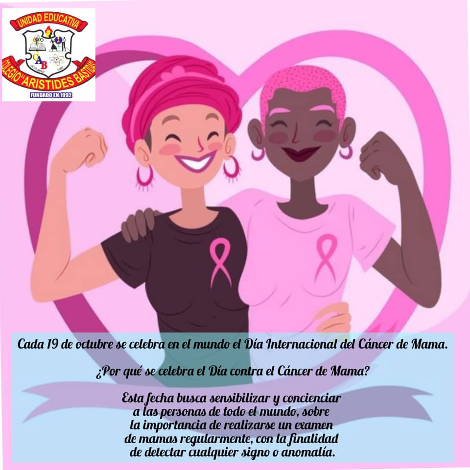 CecoprodeVH's tweet photo. El 19 de Octubre de se celebra el Día Mundial contra el Cáncer de Mama, y lo que se pretende es tomar conciencia a todas las mujeres de que cuanto más temprano se realiza un diagnóstico más posibilidades habrá de erradicar la enfermedad del cuerpo. UEC Arístides Bastidas https://t.co/4yO6jr1m5P
