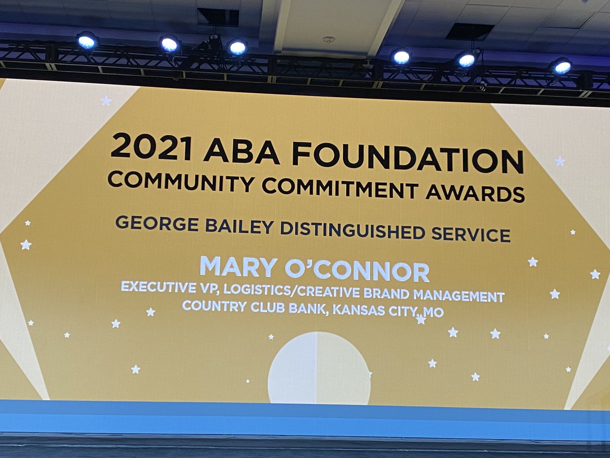 jburgmoney's tweet image. Congratulations Mary O’Conner, Country Club Bank on being awarded @ABABankers George Bailey Distinguished Service Award!!  “We who can care, must care” Well deserved Mary!! @countryclubbank @mobankers #ABAAnnual