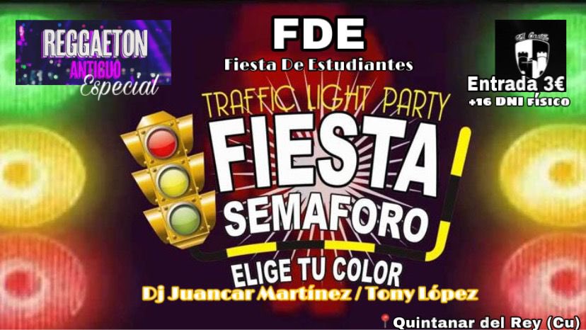 Ya está aquí la segunda fde!🕺🏽
Temática semáforo
ESPECIAL REGGAETON VIEJO🥳
Entrada 3€
IMPORTANTE: Traer DNI físico 
🍻Viernes 22 octubre🍻
-Se sorteará una entrada en cada una de nuestras redes sociales
Para entrar en el sorteo debéis dar ❤️ y retwittear