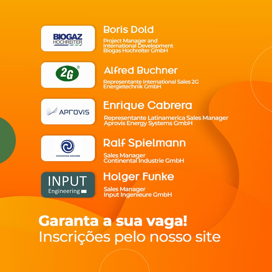 Conheça os palestrantes da Missão Técnica: Recuperação Energética a partir do Biogás e Resíduos! Realizada pela AHK Rio e fomentada pelo BMWi, tem objetivo de promover oportunidades de cooperação e geração de negócios entre empresas alemãs e brasileiras #biogás #energiarenovável