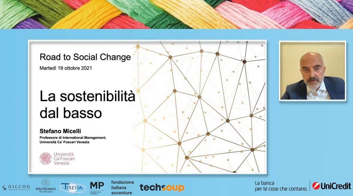 AICCONnonprofit's tweet photo. 📺La #sostenibilità dal basso, l'intervento di @stefanomicelli, professore @CaFoscari
📢 Promuovere l’#economiacircolare attraverso le #comunità intraprendenti
#SocialChangeManager #nonprofit #RoadtoSocialChange https://t.co/LfgZIuT0ff