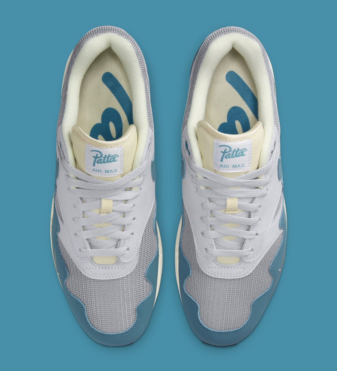 JustFreshKicks's tweet photo. Official Look at the upcoming Patta x Nike Air Max 1 "Noise Aqua" 👀 https://t.co/PeAUD5ROkO