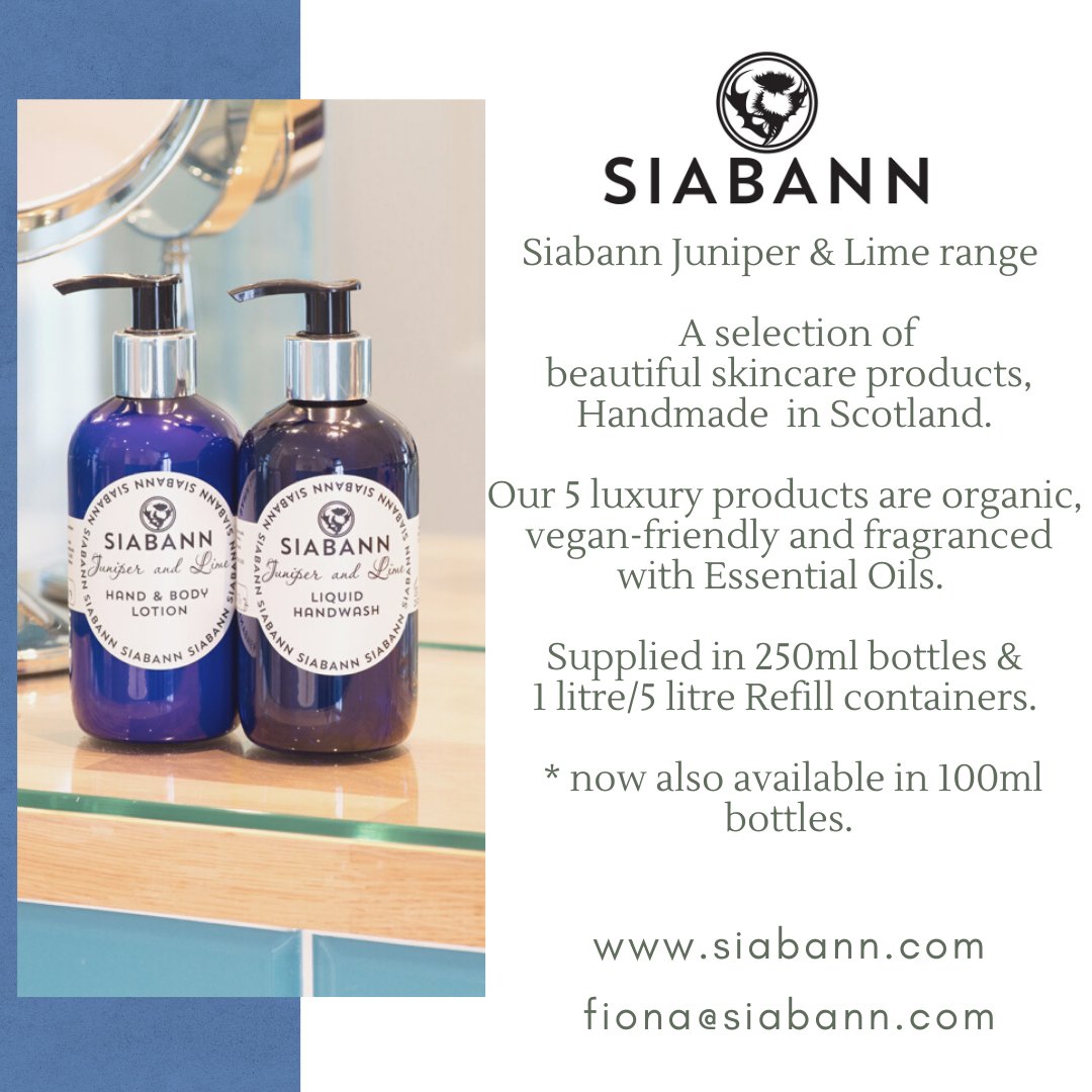 Discover Juniper &amp; Lime #skincare from <a href="/Siabann/">Siabann</a> 

Siabann can provide you with #handmade luxury products to use in your guesthouse or B&amp;B

Check out their full range online at siabann.com

#ad #luxury #luxurybnb #hospitality #guests #business #supplies #fragrance
