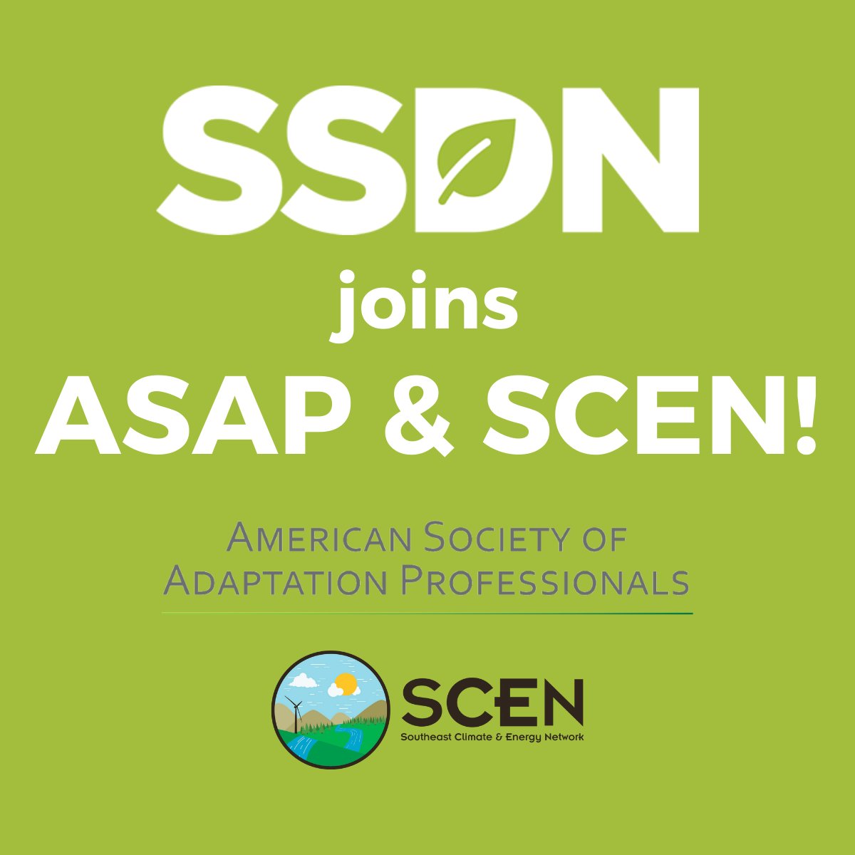 We are so excited to learn and grow with the talented, diverse #climate adaptation professionals and organizations who lead within <a href="/adaptpros/">American Society of Adaptation Professionals</a> and <a href="/scennetwork1/">SE Climate & Energy Network</a>!