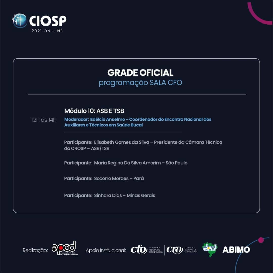 Odontologia_CFO's tweet photo. ✔️ O @Odontologia_CFO agradece à @APCDCentral pela parceria firmada nesta retomada das atividades educacionais e de qualificação da categoria no CIOSP online.
▶ Confira: https://t.co/yz1xDaBKBS
#ciosponline https://t.co/7JEulHBqwP