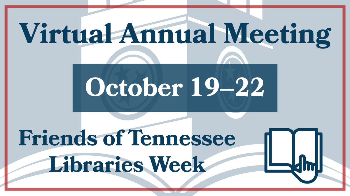 tnsecofstate's tweet photo. Today the Friends of TN Libraries virtual annual meeting begins with sessions on building relationships, social media, ways to support libraries &amp; more. Thank you to everyone participating for all you do to support libraries across our great state. #TNLibraryArchives #LibraryLove https://t.co/Z2xuuv0KZz