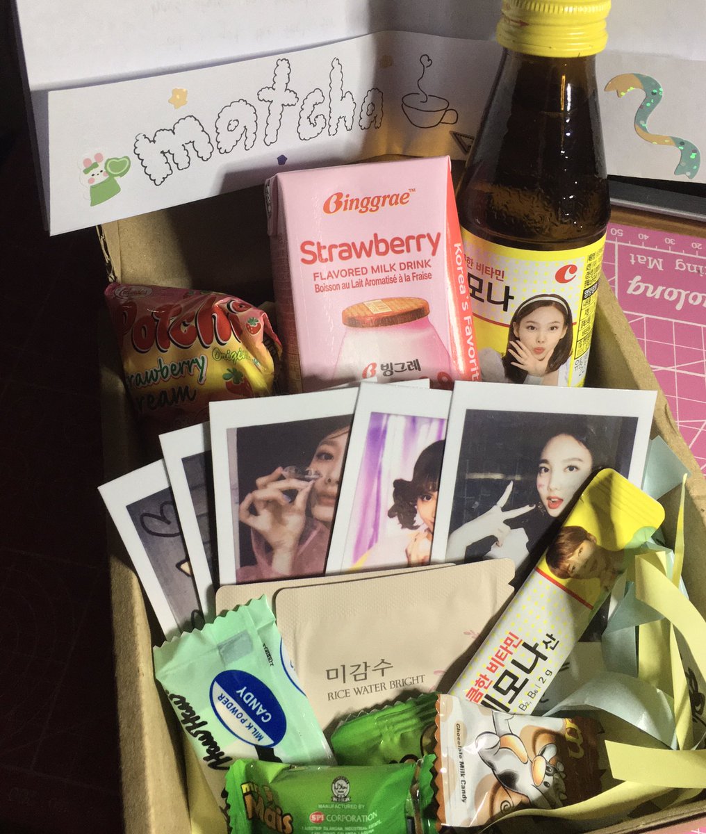 minacart's tweet photo. ꒰  📨 . . . #matchamails ꒱ 

thank youu @myoicart for packing this care package well and with love 🥺 thank you rin @huikyeomcart 😏 for this bday gift so muchh i appreciate it FR

— #myoicart_proof https://t.co/jjNdMa7ghv