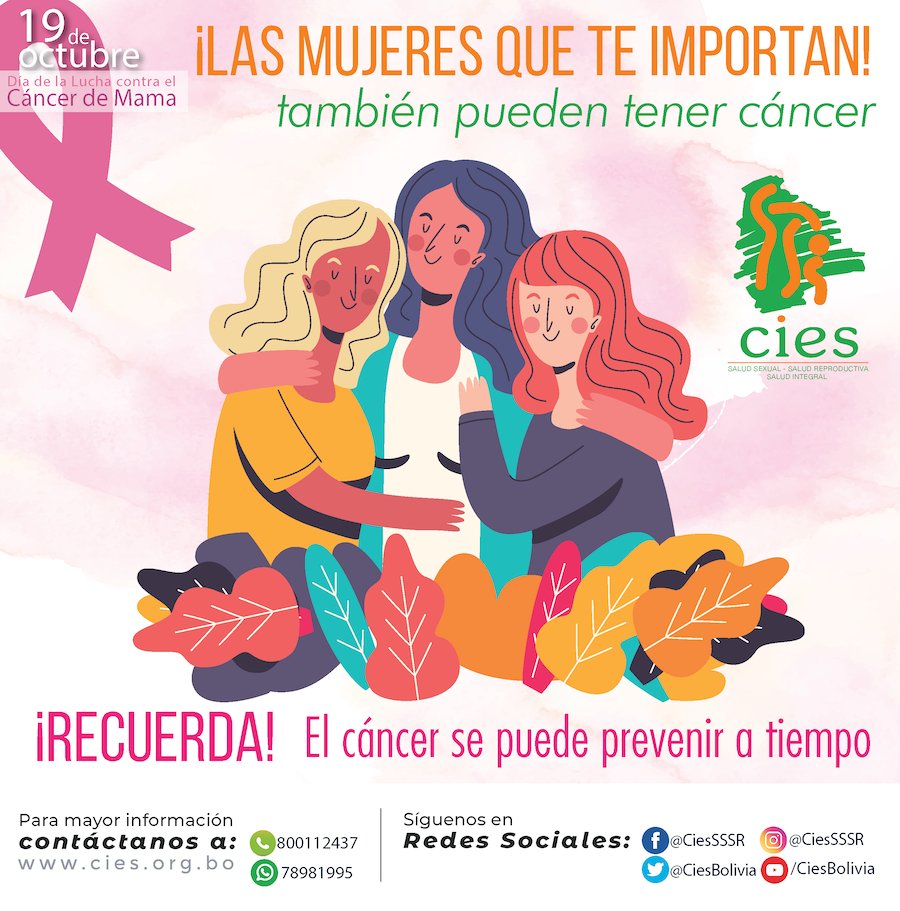 #19deoctubre🎀 #díadeluchacontraelcáncerdemama Las mujeres que te importan también pueden tener cáncer....Recuerda el Cáncer se puede prevenir a tiempo!!! #CiesSaludIntegral