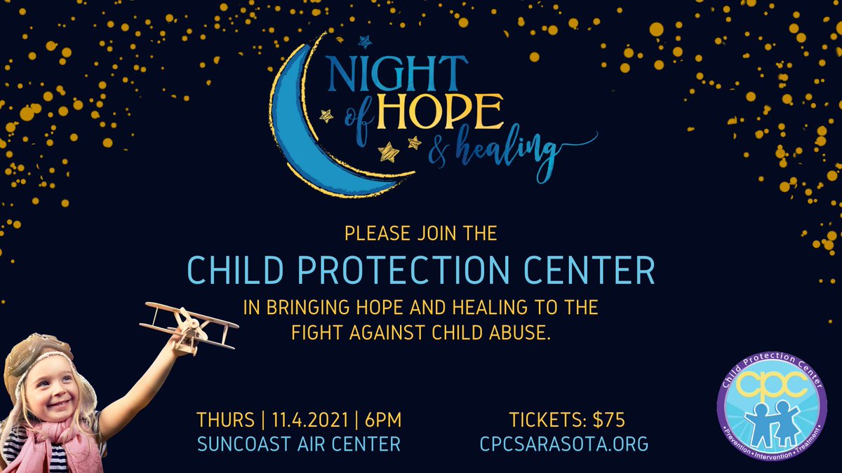 VeniceGulfCoast's tweet photo. Join the Child Protection Center in celebrating Hope & Healing at this beautiful event. All proceeds directly support the prevention, intervention, and treatment of child abuse. https://t.co/rNVXROwJns
#WhyICPC #StopChildAbuse #Floridaevents https://t.co/2wZI87sNFW