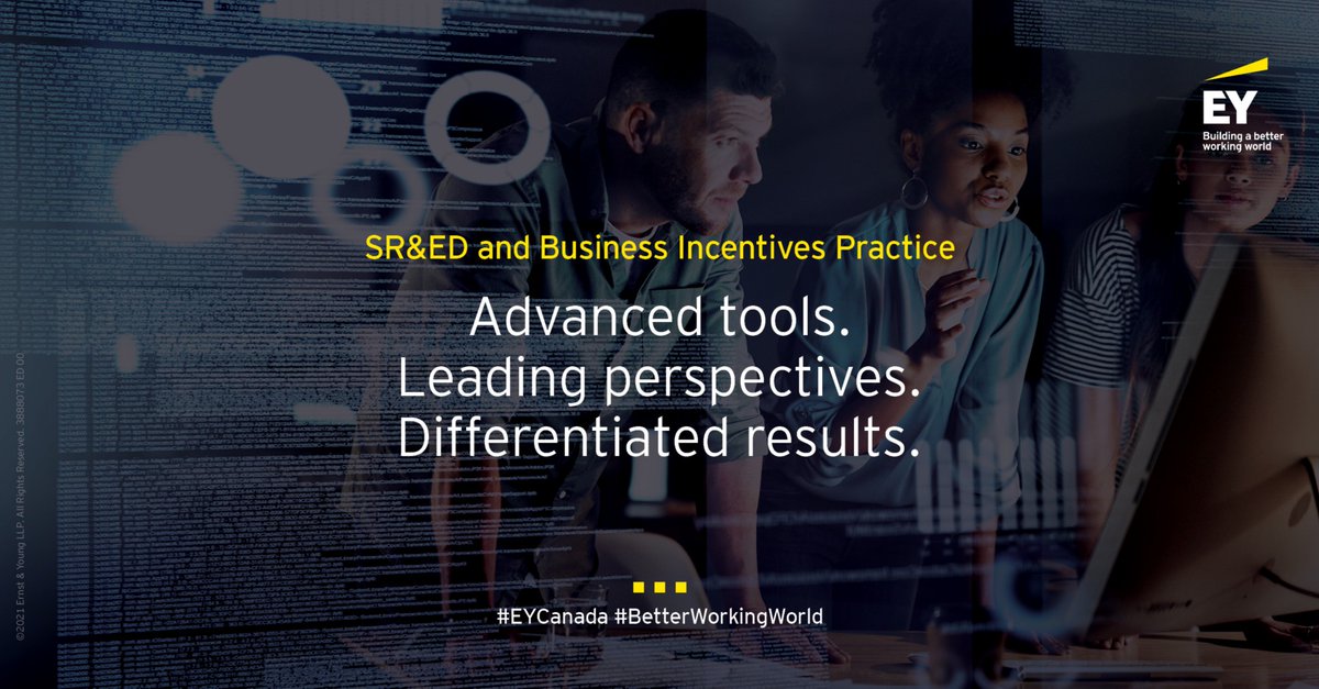 JohnSliskovic's tweet photo. EY is committed to helping Canadian companies navigate SR&amp;ED tax credits, capital cost recoveries and other incentives quickly, efficiently and predictably. Learn more today. https://t.co/RsoWcyQ35L

#EYCanada #BetterWorkingWorld #EYTax #SRED https://t.co/vwhcL2dduO