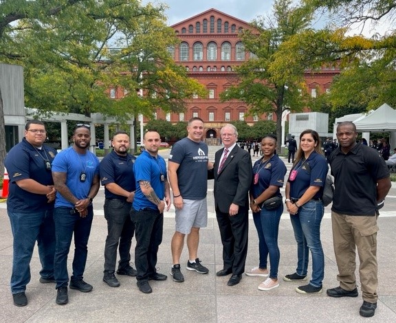 DaytonaBchPD's tweet photo. THREAD (2 OF 2): They also met with U.S. Congressman @RepRutherfordFL. He's the sponsor of the HELPER Act, a bill that assists first responders across the country in becoming property owners.
#DaytonaStrong #DBPDStrong #DaytonaBeach #LoveDaytonaBeach #BackTheBlue #HELPERAct https://t.co/JSASNM2liG