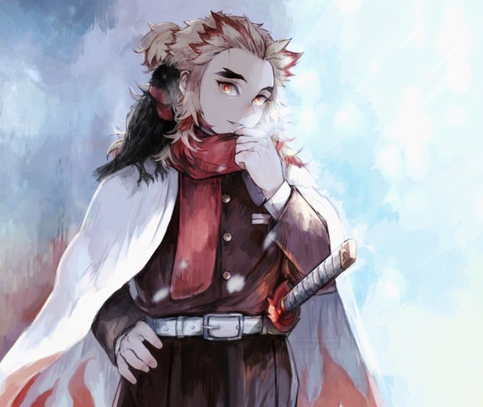 折子さんがTwitterに投稿した煉獄杏寿郎(鬼滅の刃)のイラスト。