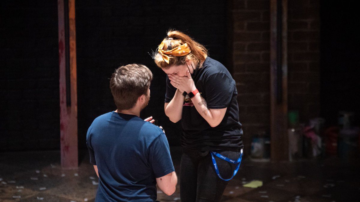 Backstage dream – &amp; Juliet production team pair get engaged at the West End show whatsonstage.com/london-theatre…